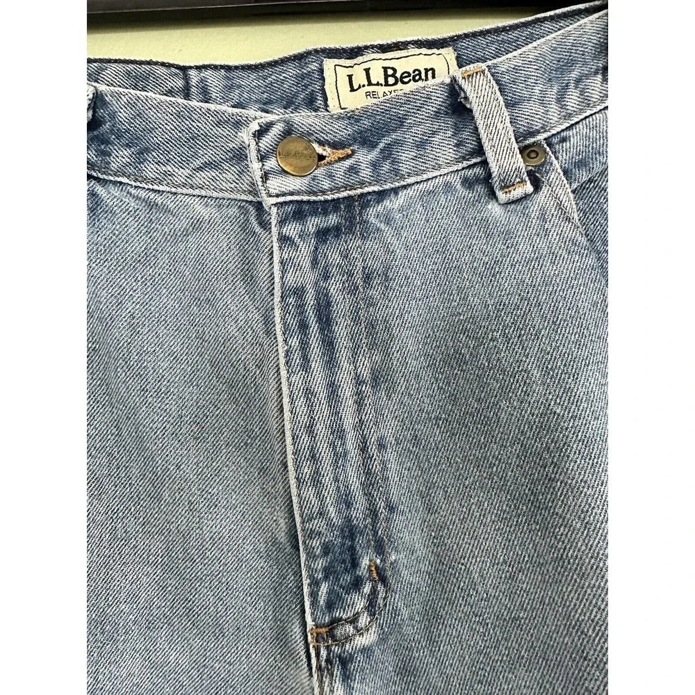 Vtg 90’s L.L Bean Jeans Relaxed Fit Women Sz 14 Tall Grunge Distressed Baggy‌ - Picture 5 of 12